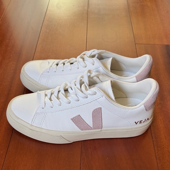 Veja Shoes - Veja Campo White and Purple Leather Sneakers